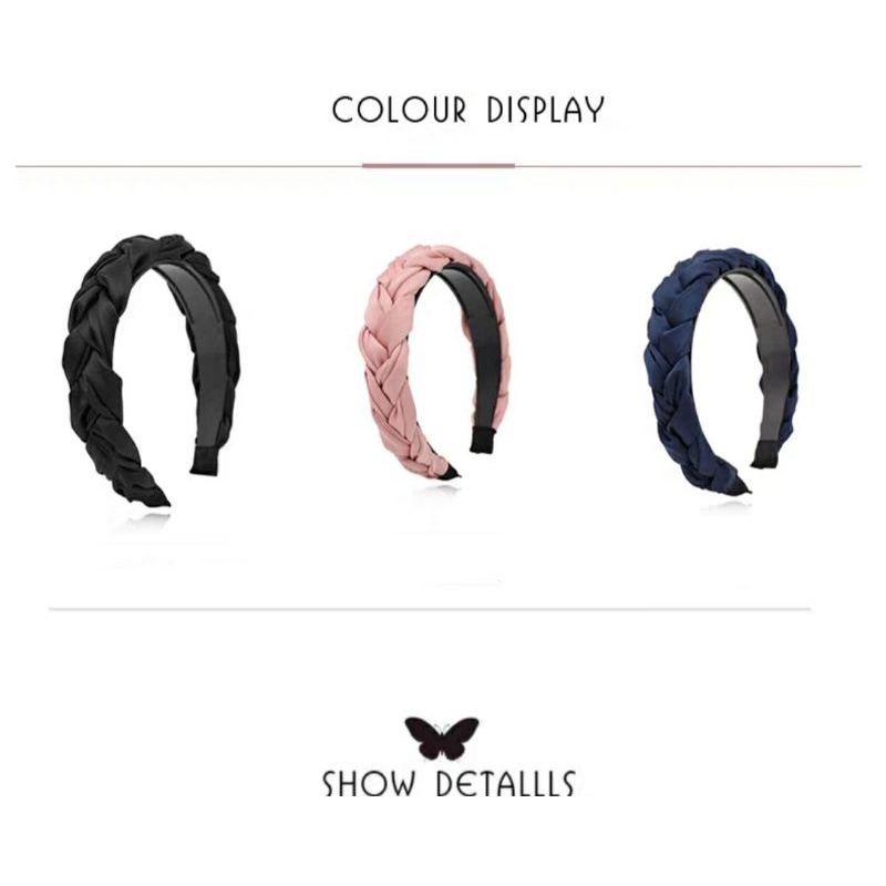 【HOT SALE】 Bờm Mấn Satin Bản Rộng Tết Bím