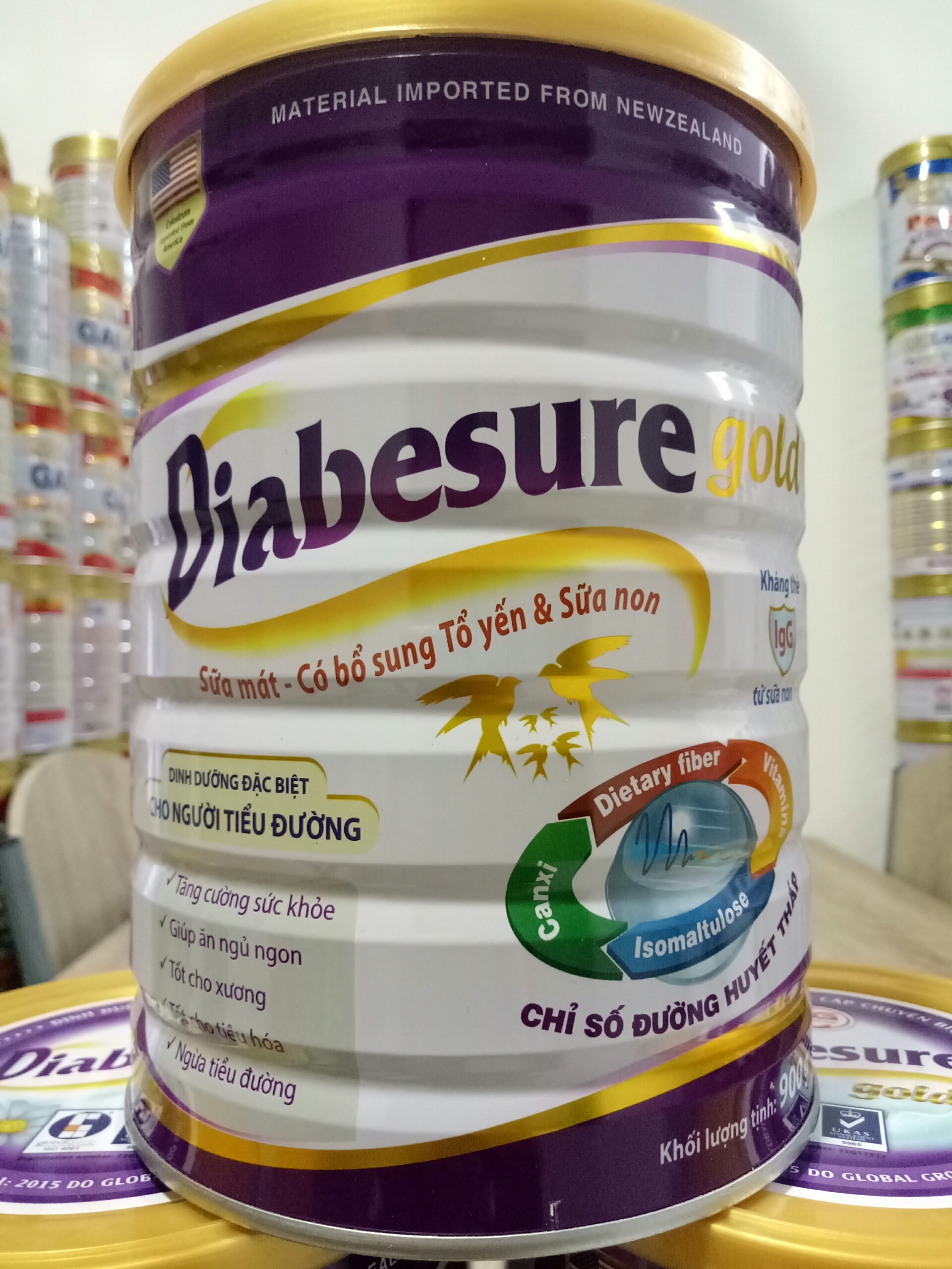 Sữa bột chuyên biệt cho người tiểu đường Diabesure Gold 900g - Sữa bột Diabesure Gold lon 900g - Dinh dưỡng đặc biệt cho người tiểu đường