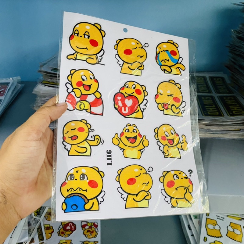 Tem logo khủng long kute keo nổi