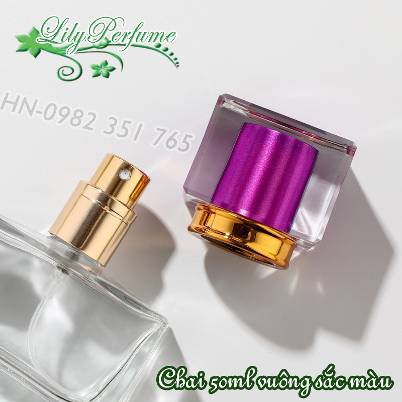 Lọ chiết nước hoa 50ml sắc màu (Ống chiết nước hoa/ Vỏ chiết nước hoa/ Chai chiết nước hoa)