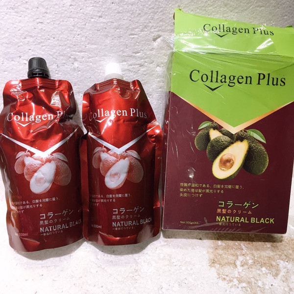 Nhuộm tóc đen tinh chất bơ collagen