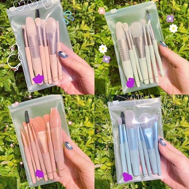 Bộ 8 cọ trang điểm trong túi zip