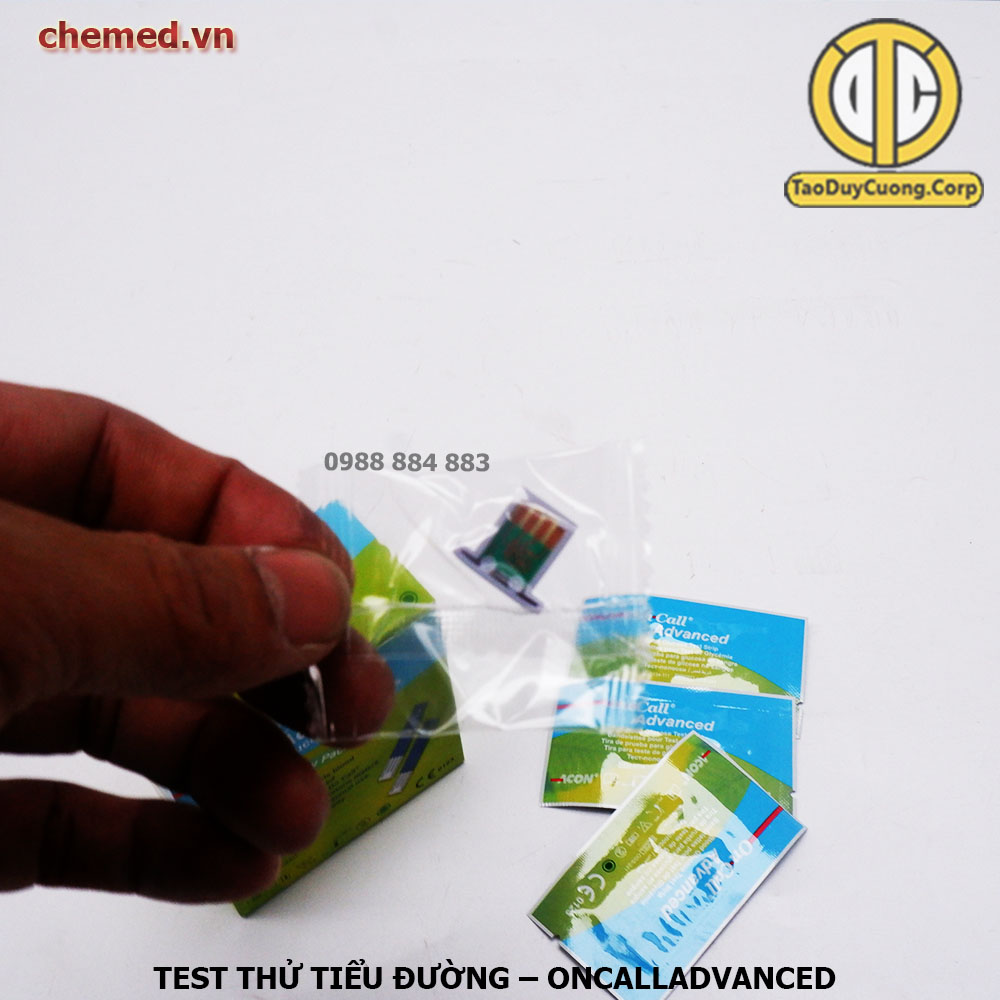 { 25 que/ 1hộp } Que test thử tiểu đường OnCallAdvanced hàng chính hãng