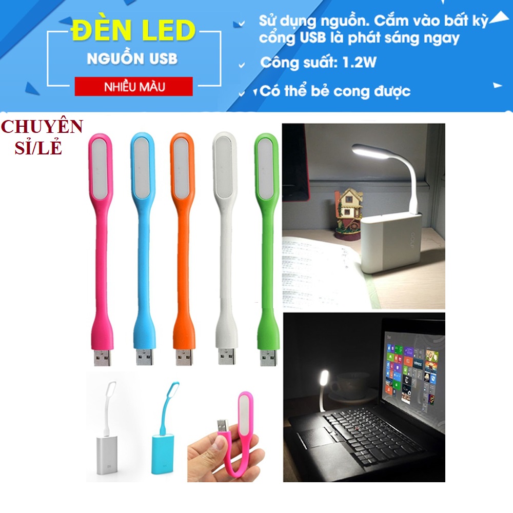 Đèn led usb siêu sáng, Đèn led cắm cổng usb cho laptop, Pin dự phòng... (giao màu ngẫu nhiên)