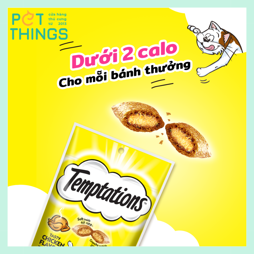 Bánh Thưởng Cho Mèo Temptations Thái Lan 75g / 160g