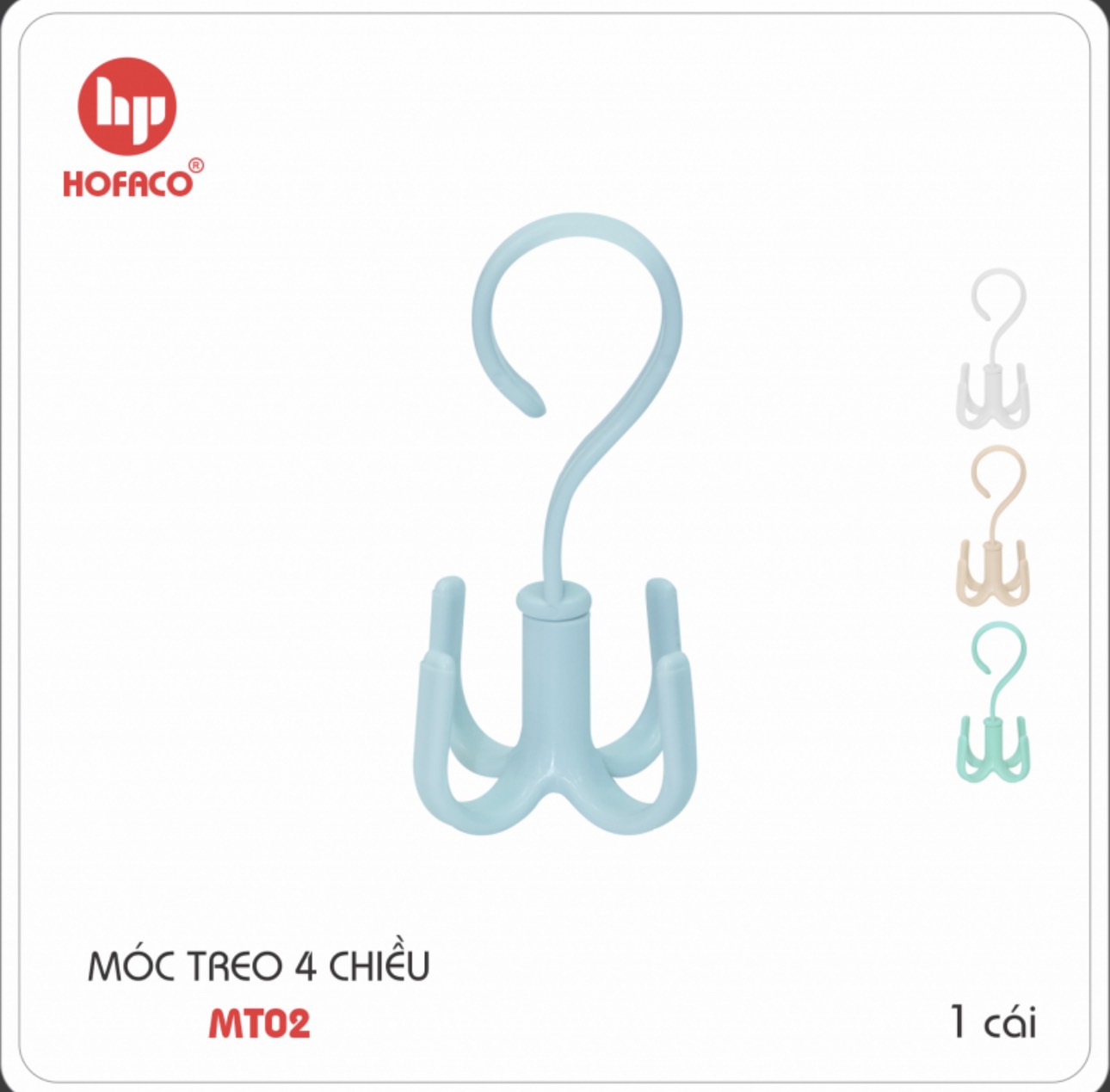 Móc treo đồ 4 chiều nhựa hofaco mt02 - treo đồ, treo giày, treo vật dụng tiện lợi