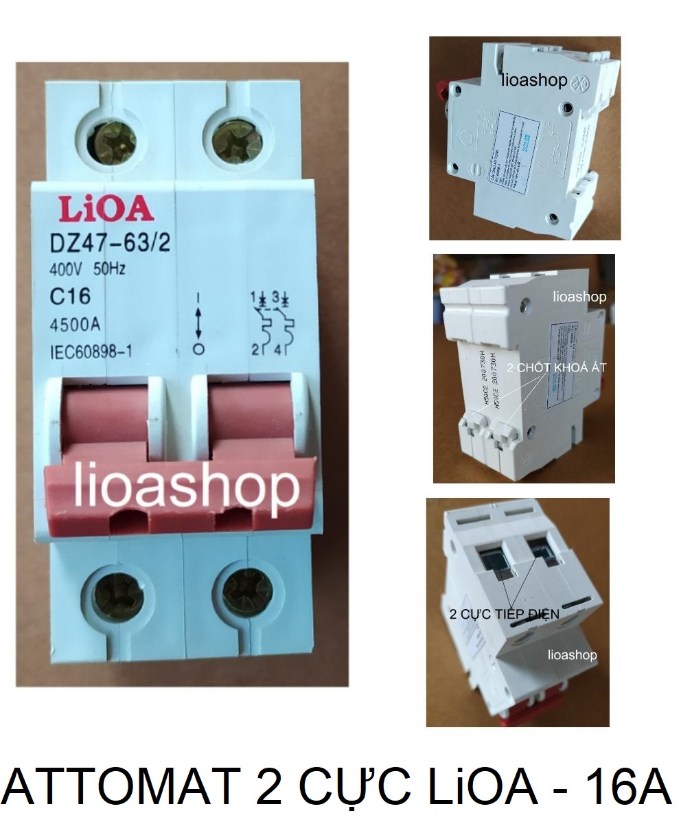 ATTOMAT 2 CỰC LiOA TỪ 6A -63A -DÒNG ÁT CÀI.