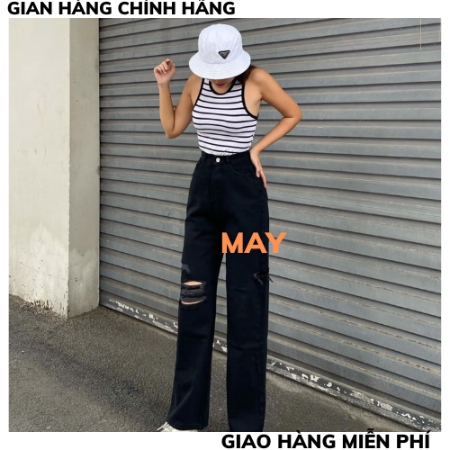 Quần jeans nữ ống suông nữ