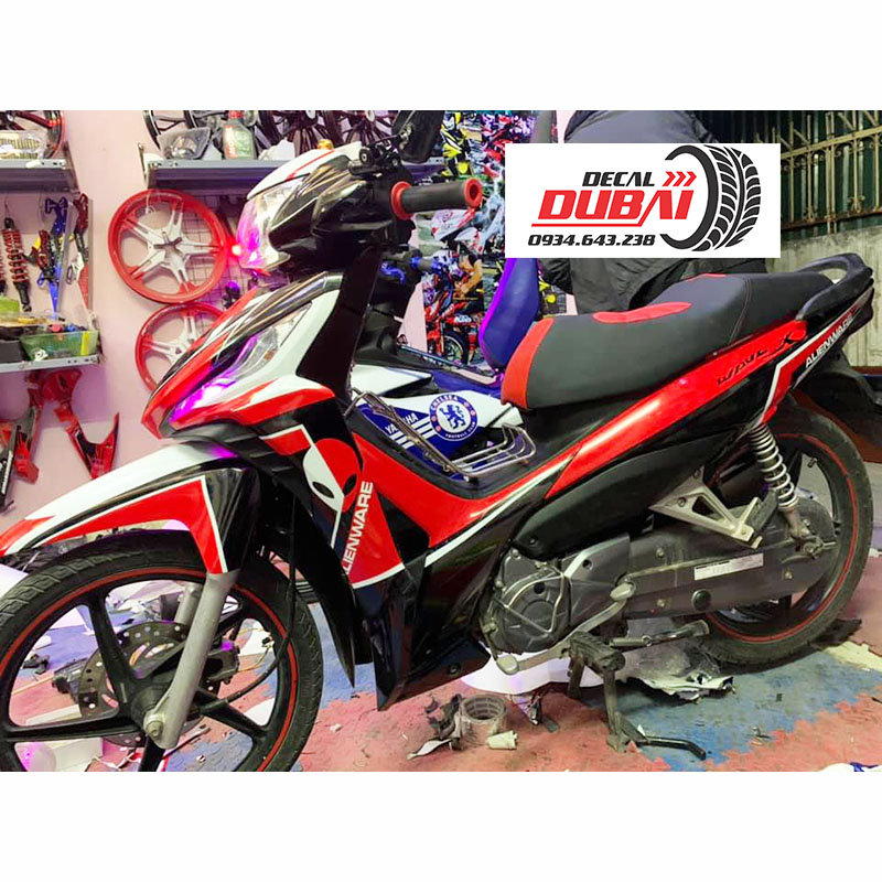 Tem Xe Wave RSX 2011 Đỏ Trắng Người Nhện