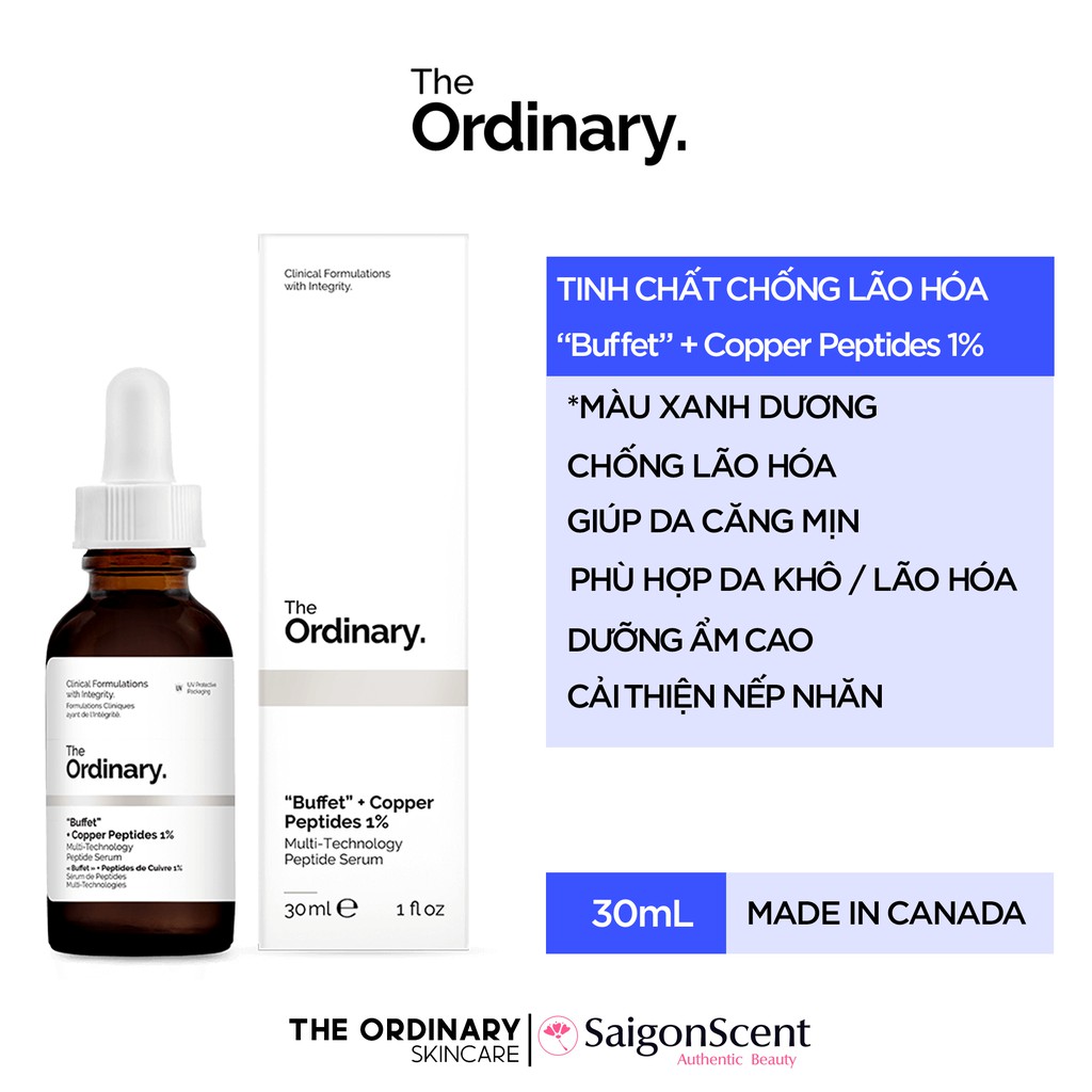 Tinh chất chống lão hóa The Ordinary - “Buffet” + Copper Peptides 1%