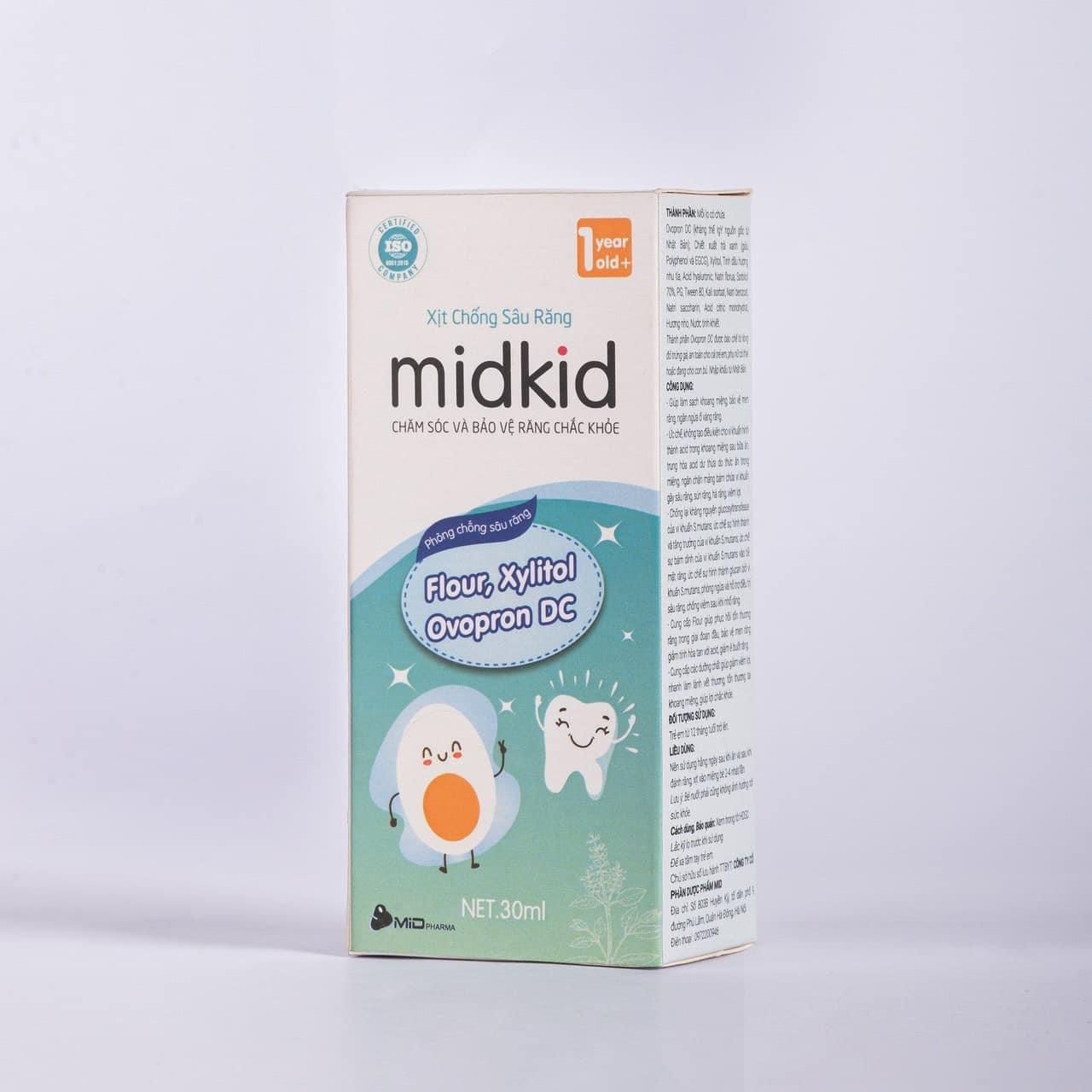 Xịt chống sâu răng Midkid cho bé - Cho bé hàm răng chắc khỏe