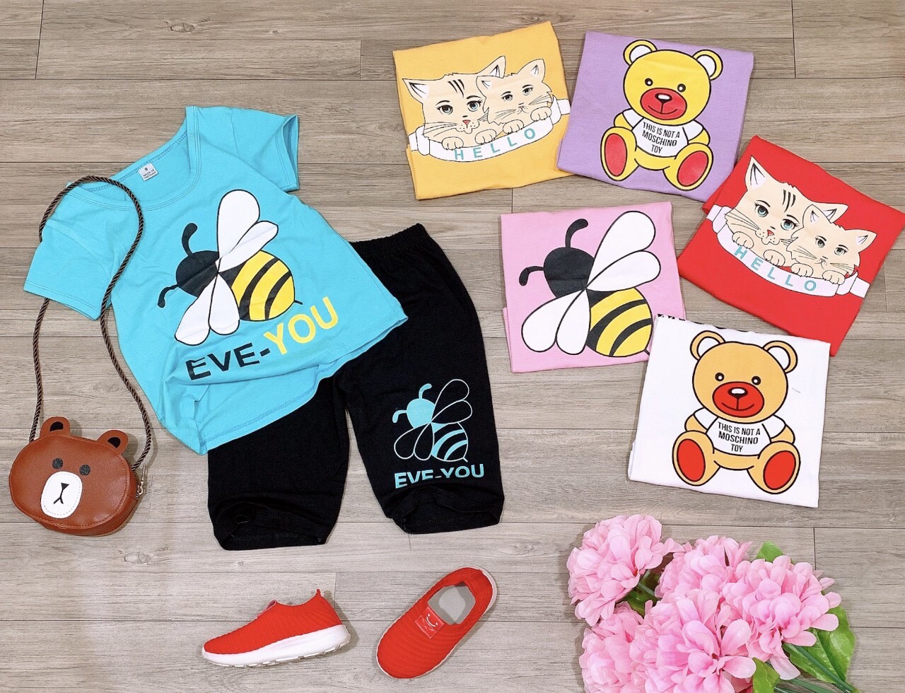 Đồ bộ bé gái size đại từ 21kg-37kg