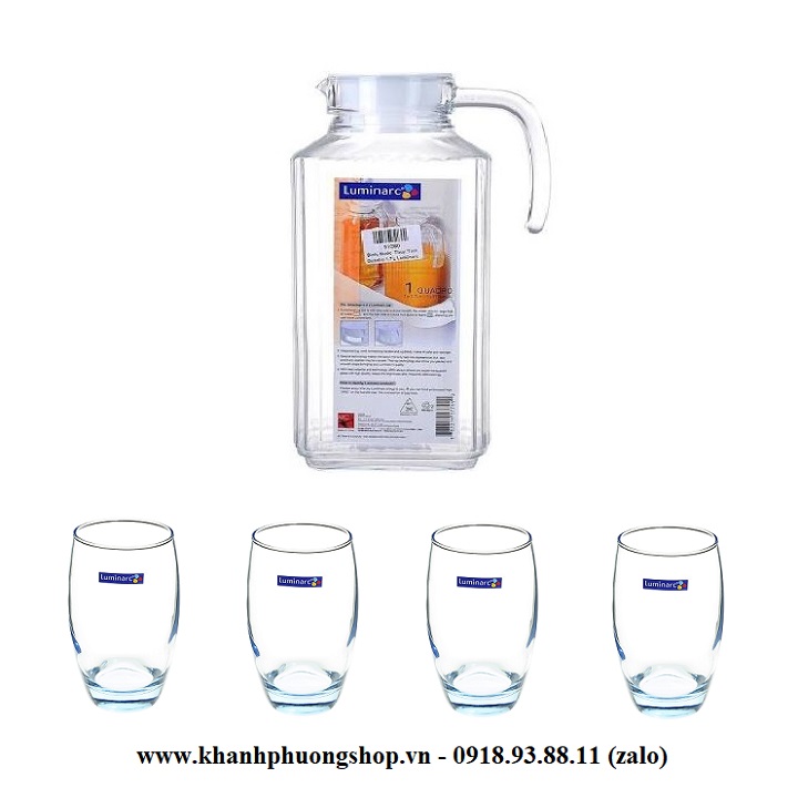 [HCM]bộ bình và ly thủy tinh Luminarc - bộ bình và ly thủy tinh