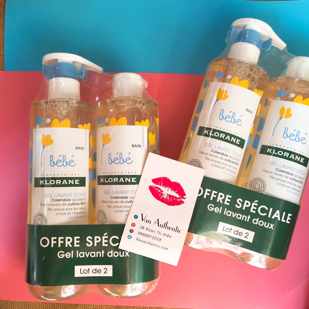 Combo 2 chai sữa tắm Klorane Bebe