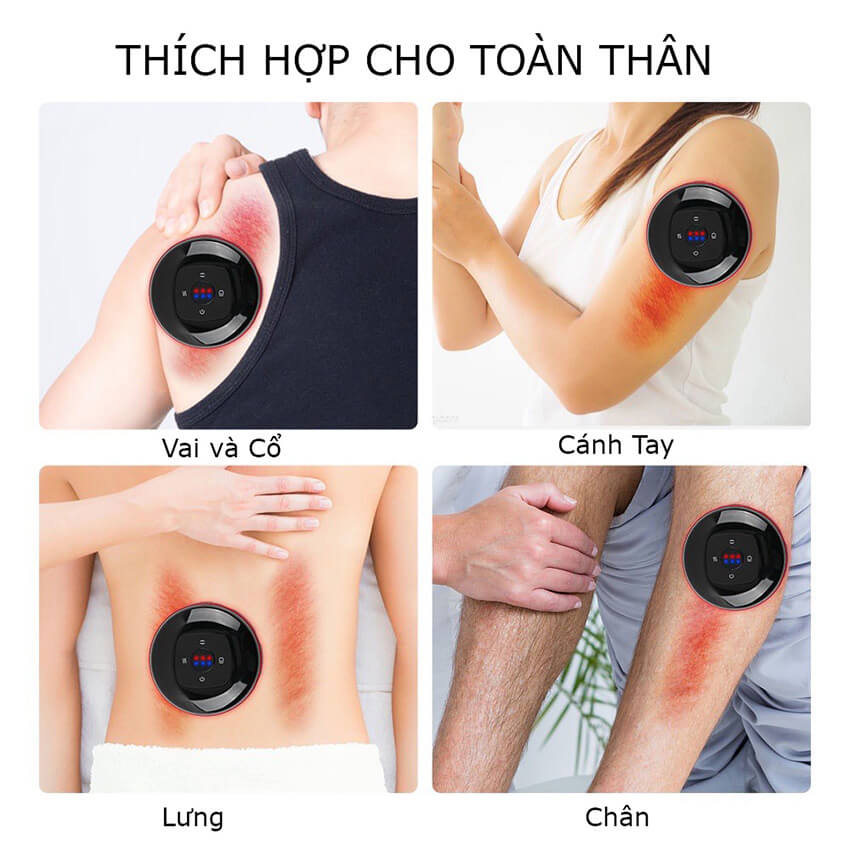 Máy giác hơi cạo gió massage thông minh 6 chế độ, máy giác hơi điện mini cầm tay giảm đau nhức, tăng cường lưu thông khí huyết, máy cạo gió giác hơi đa năng