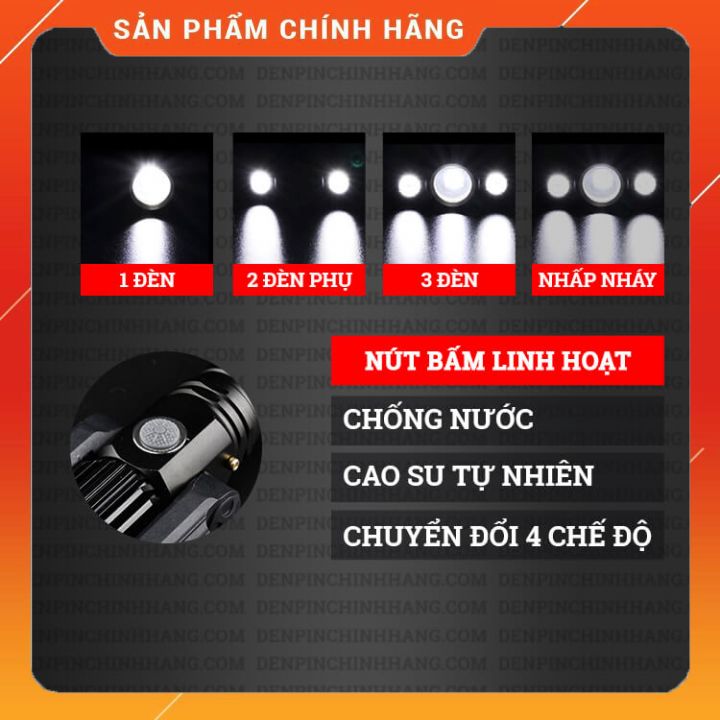 Đèn bin siêu sáng led 3 chế độ - đèn pin siêu sáng