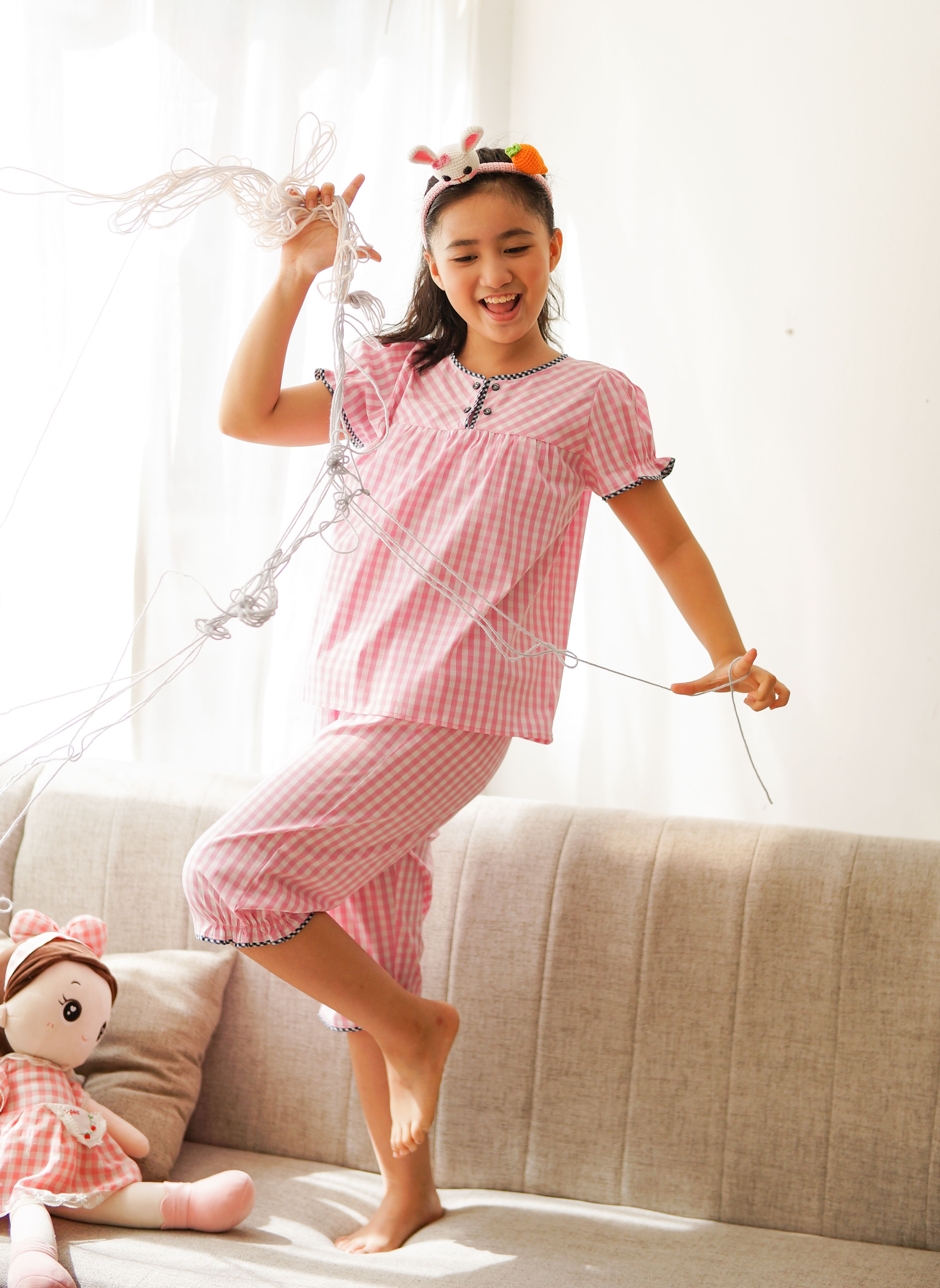 Bộ lửng kids cổ tròn mặc nhà bé gái 82005