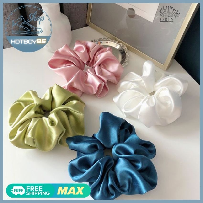 Buộc tóc Scrunchies ,dây cột tóc vải phi bóng siêu dễ thương, dây cột tóc lưới phi bóng thời trang 8 màu - CTPB01 - Hotboy 86