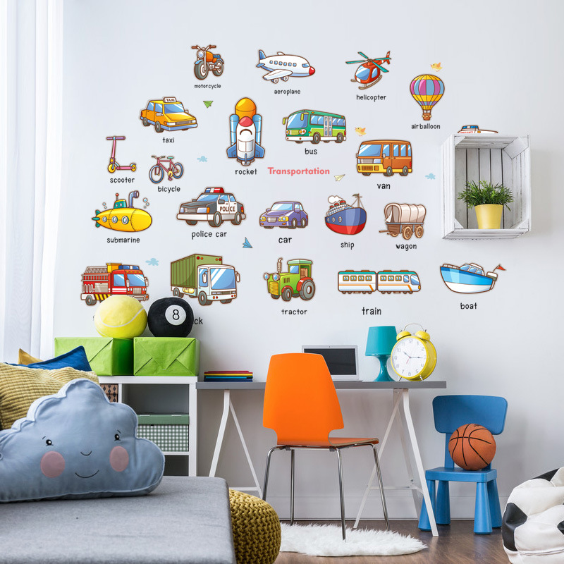 Decal dán tường động vật, dạy tiếng Anh cho bé