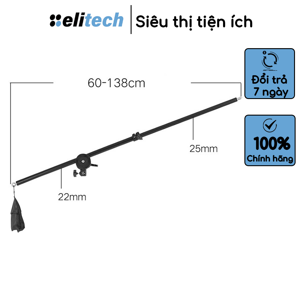 Tay boom treo tay treo đèn chụp ảnh dài 138 cm treo soft box hoặc điện thoại máy ảnh để chụp từ trên xuống