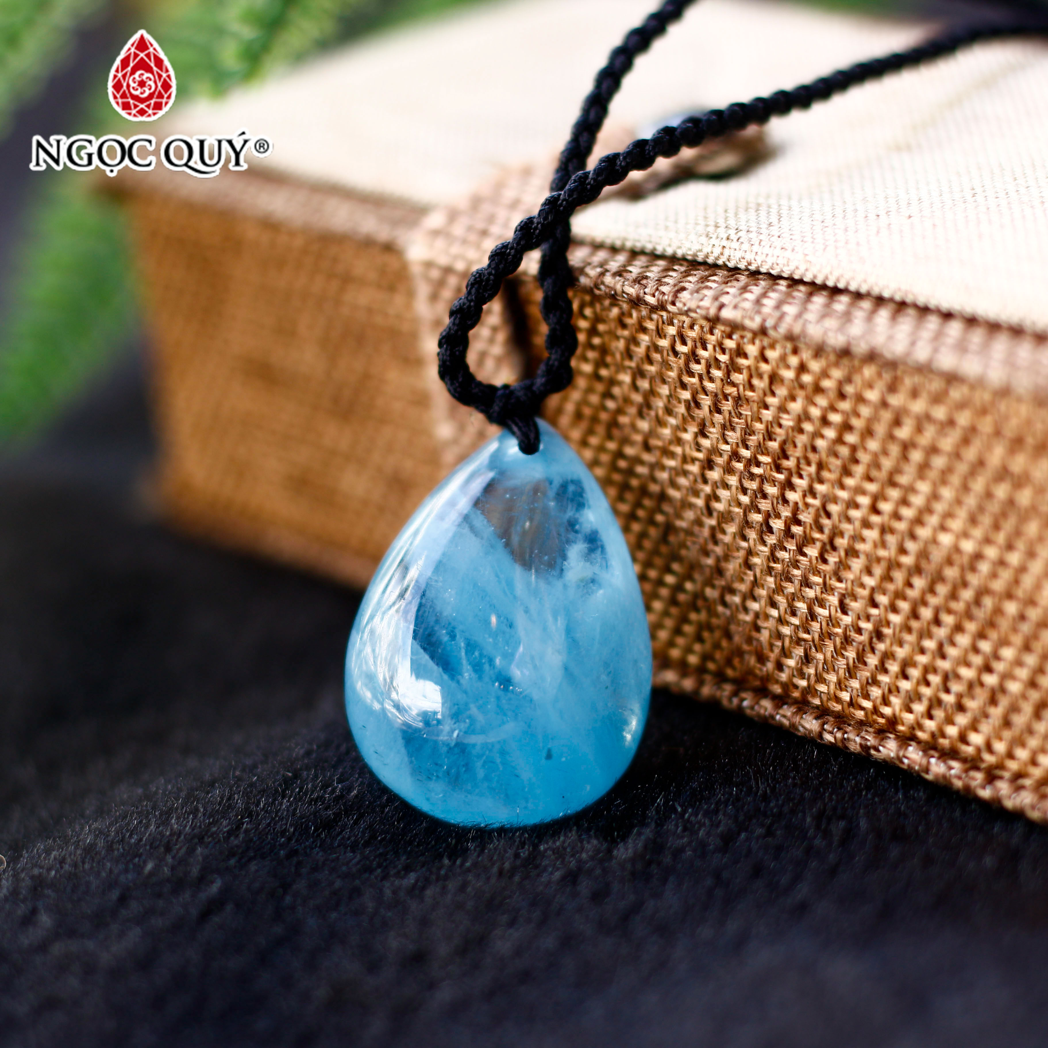 Mặt dây chuyền giọt nước Aquamarine hải lam ngọc - Ngọc Quý Gemstones