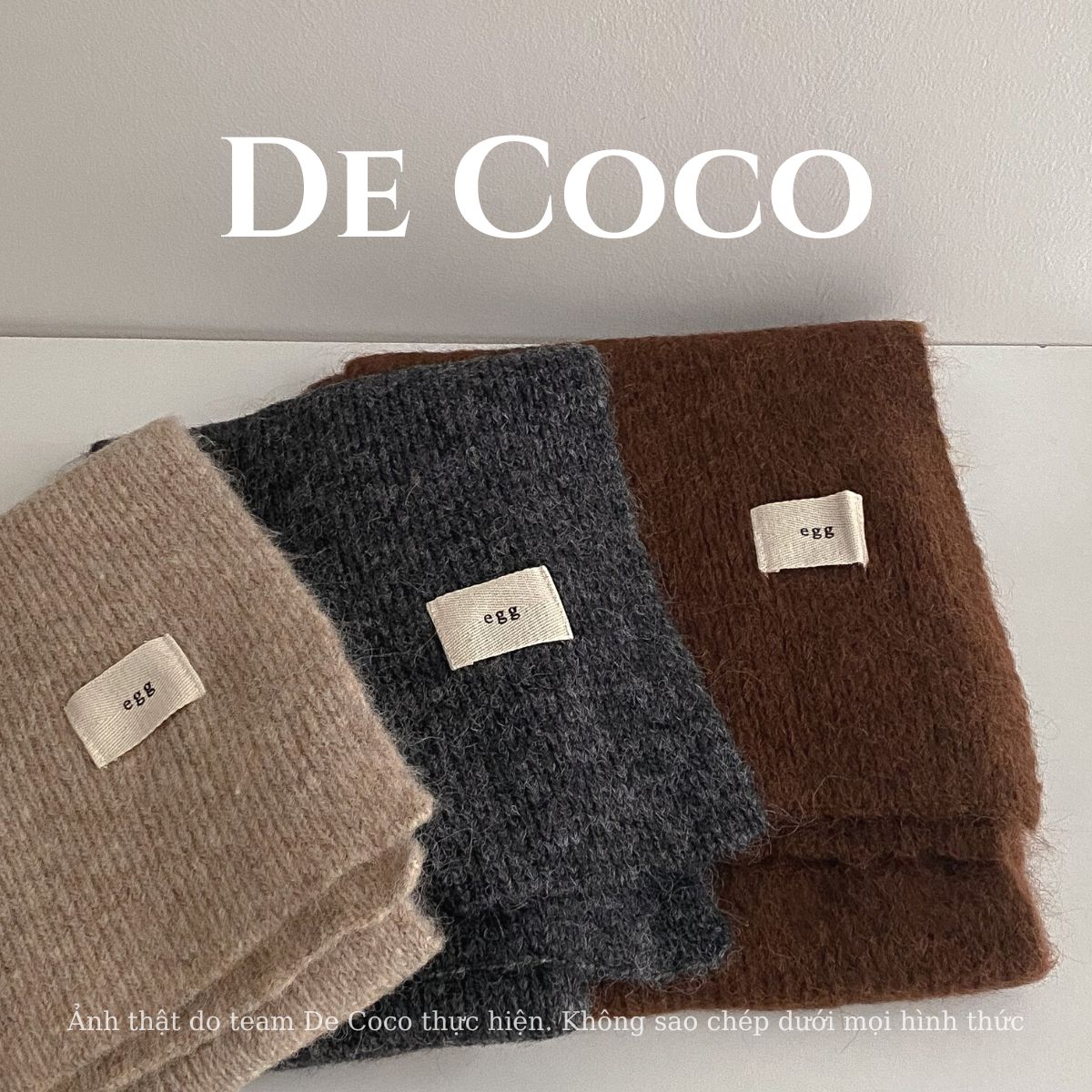 Khăn len mùa đông, khăn len mịn lông bông xù De coco