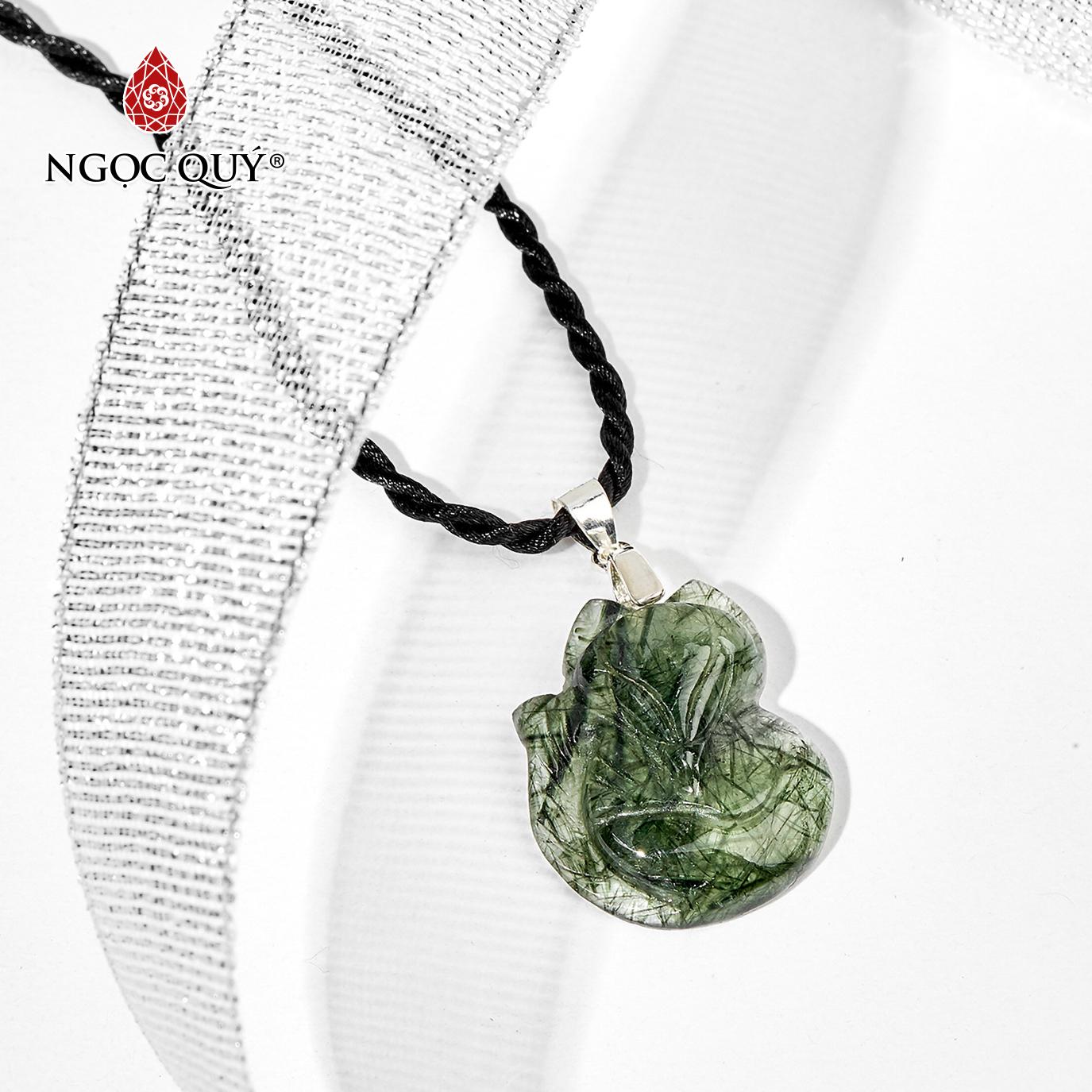 [HCM]Mặt Dây Chuyền Đá Thạch Anh Tóc Xanh Hồ Ly 9 Đuôi Mệnh Mộc Hoả - Ngọc quý Gemstones