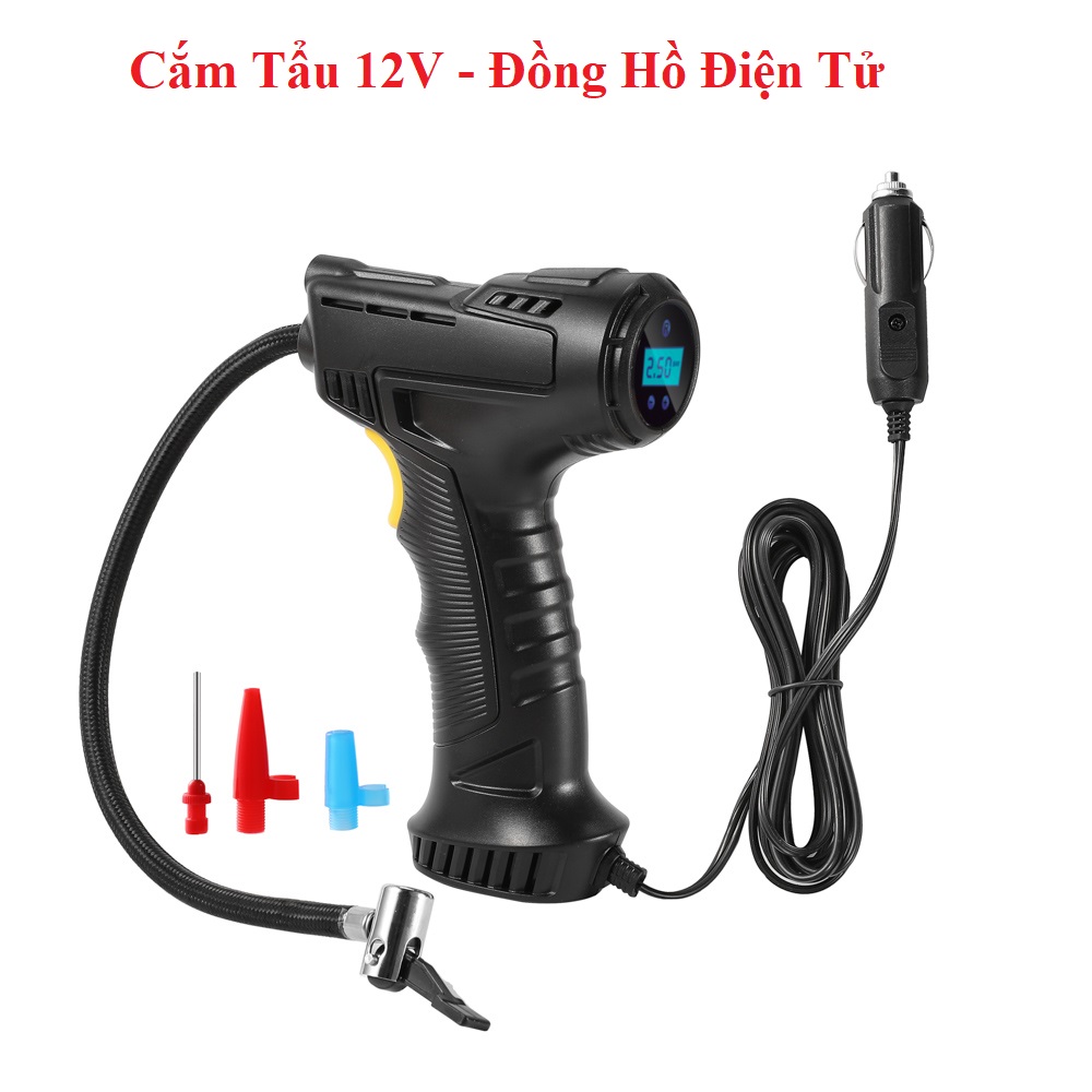 Bơm Lốp Xe Ô Tô Sạc Pin Cổng USB Thiết Kế Cán Cầm Tay Tiện Lợi Dễ Dàng Di chuyển