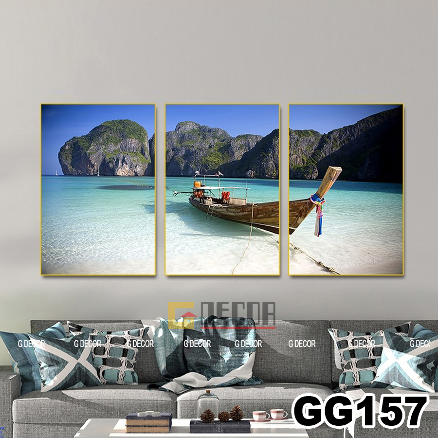 Tranh treo tường canvas 3 bức phong cách hiện đại - phong cách Bắc Âu GG157B (30X40CM/BỨC)