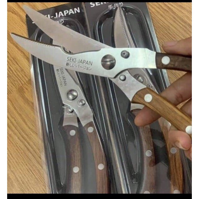 Kéo Cắt Gà, Vịt Cán Gỗ Seki Japan-9282