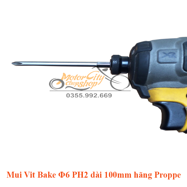 Mũi Vít Bake Phi 6 PH2 Chuôi Lục Giác Cho Máy Khoan, Bắn Vít