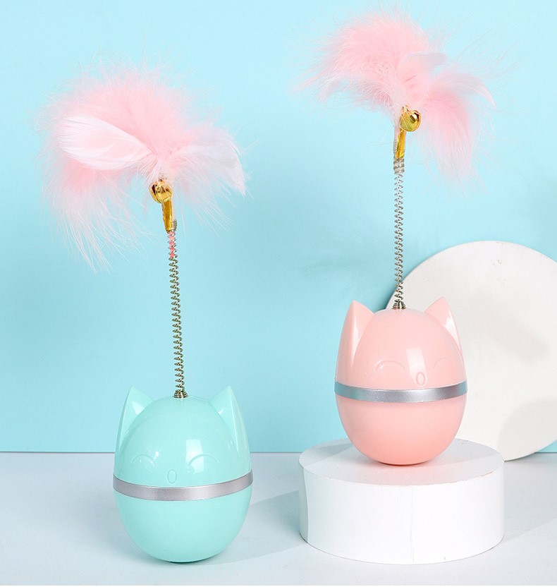 đồ chơi hình mèo lật đật lông vũ - T3 PETS SHOP