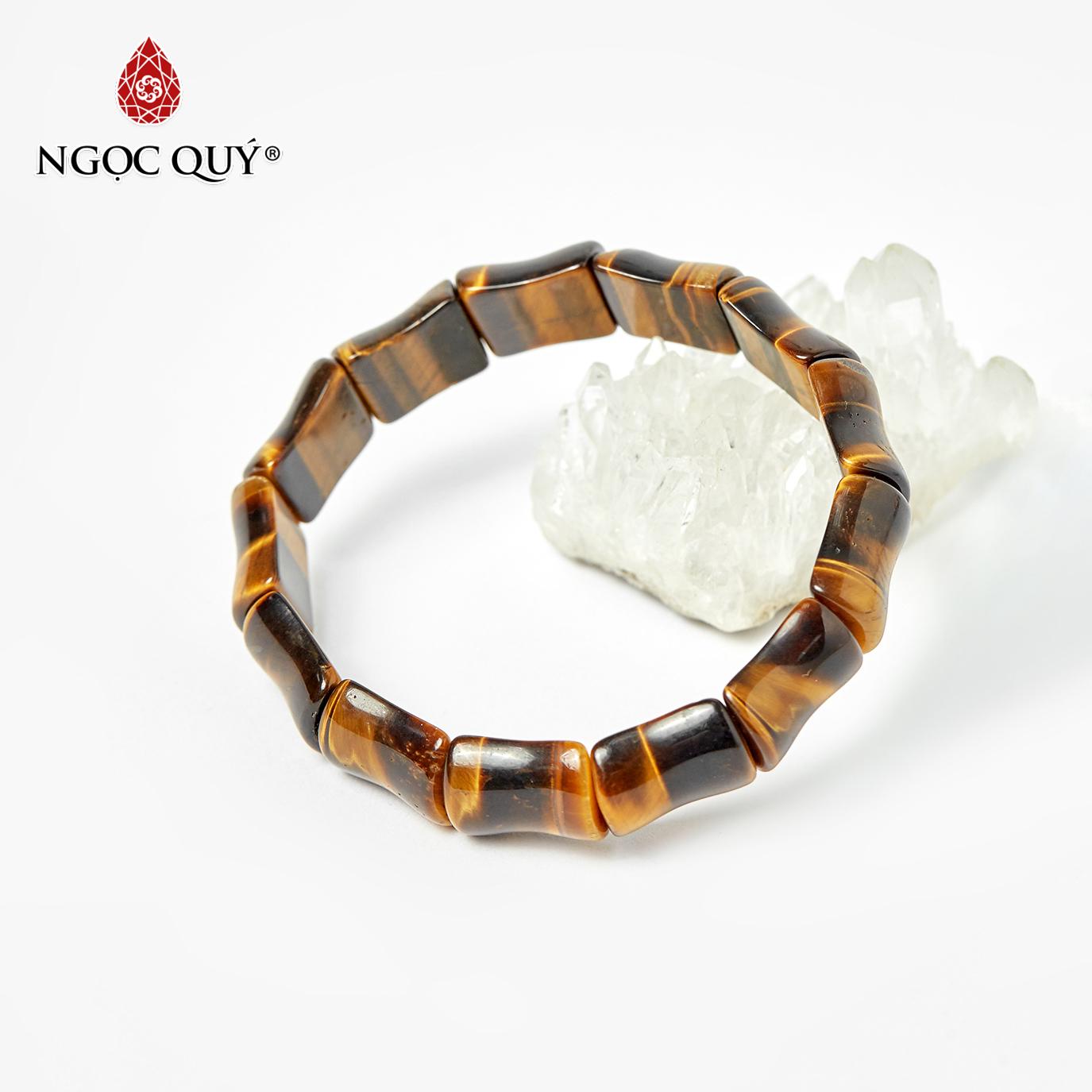 Vòng tay đá thạch anh mắt hổ bản đốt trúc 15x13mm đường kính 52mm - Ngọc Qúy Gemstones
