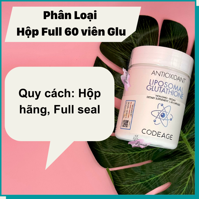 Viên Uống Trắng Da Code Age, Chống Oxy Hóa, Thải Độc Gan Codeage Liposomal Glutathione