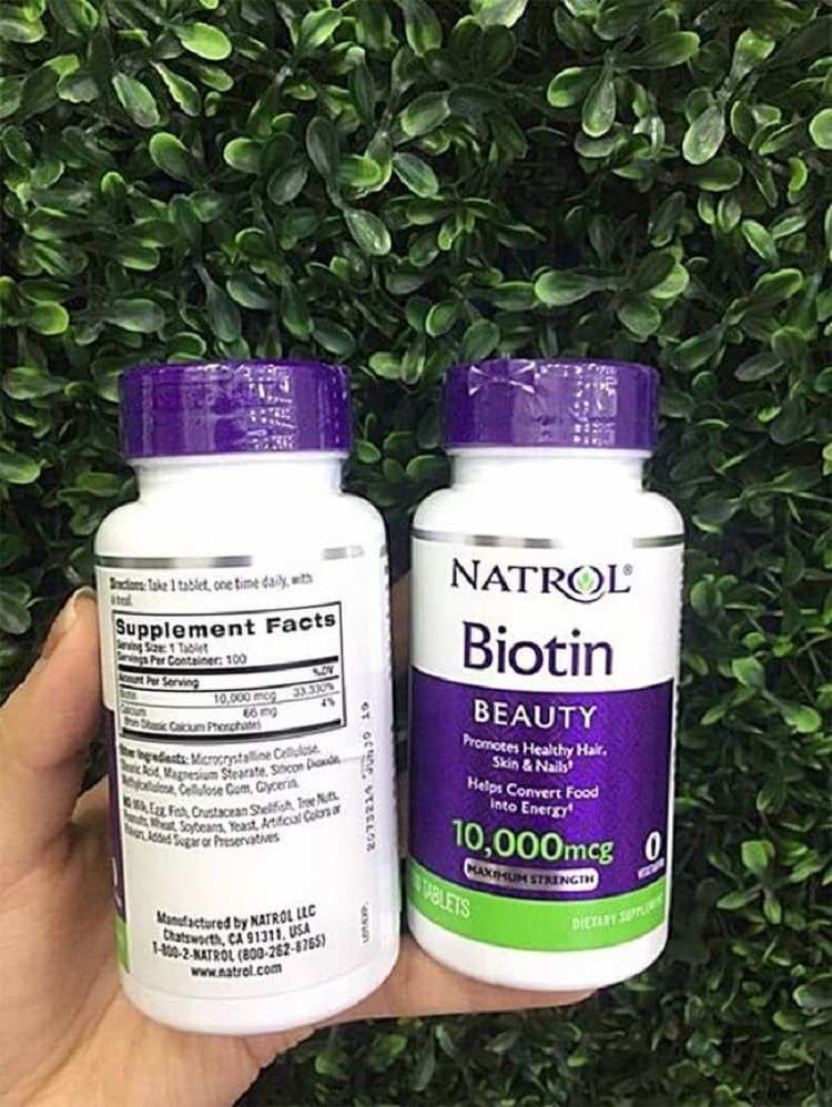 [CHÍNH HÃNG] Viên Uống Mọc Tóc Natrol Biotin 10000 mcg