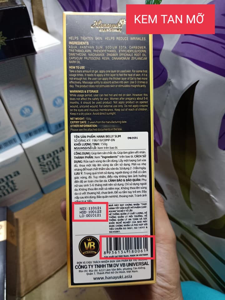[TẶNG QUÀ + GIẢM VOUCHER 8%] [CHÍNH HÃNG HANAYUKI,Date 2025] KEM TAN MỠ HANAYUKI HANA BELLY SLIM