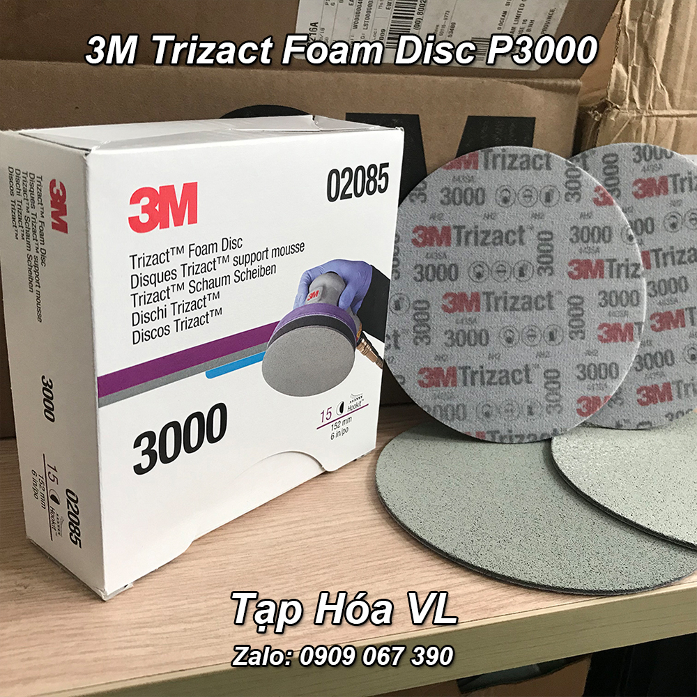 [1 Tờ] Giấy nhám đánh bóng siêu mịn 02085 - 3M Trizact Foam Disc P3