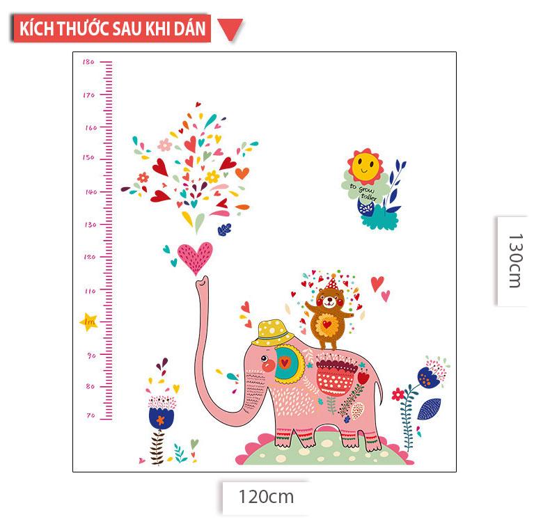 Decal dán tường đo chiều cao Sticker Tranh Dán Tường- SK9036-Decal dán tường cho bé