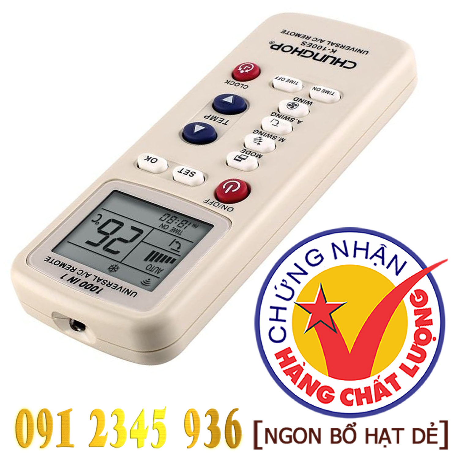 Điều khiển CHUNGHOP K-100ES [ĐA NĂNG] + [HÀNG ĐẸP] cho điều hòa