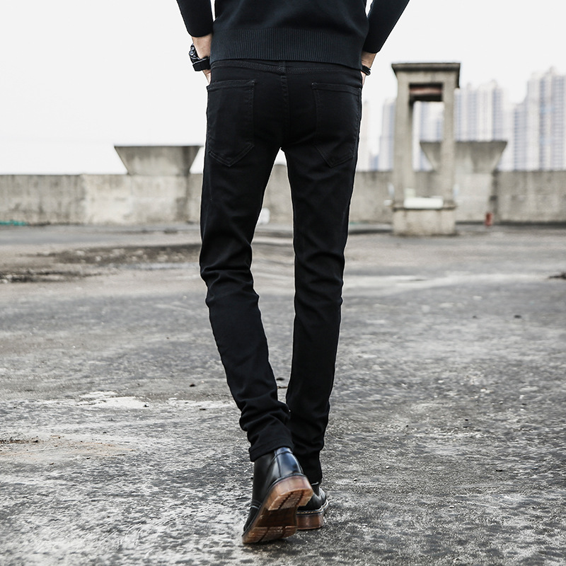 Quần Bò Nam Đen Trơn Slim Fit Ôm Body Chất Co Giãn SZone SQ602B - Quần Jean Skinny