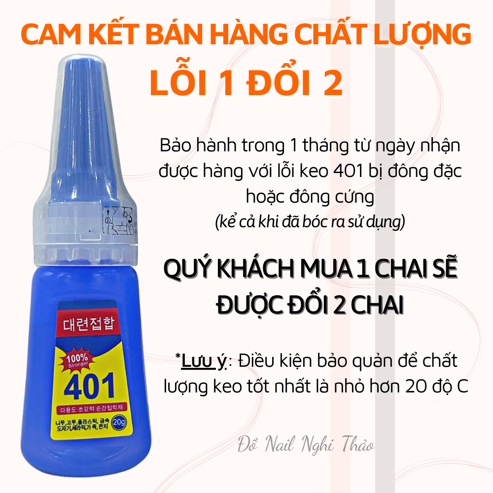 Keo 401 chính hãng  gắn móng siêu chắc 20g