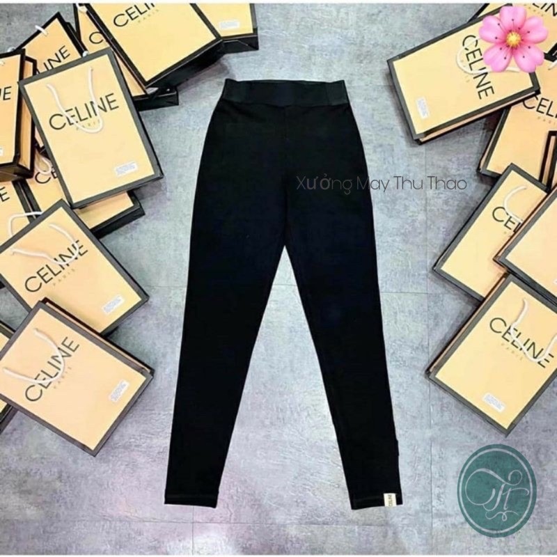 【HOT SALE】 Quần Legging Cạp Cao Phối Chun [ Kèm Túi Giấy