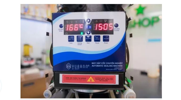 [HCM][Trả góp 0%]Máy dập nắp cốc / ép miệng ly tự động Yubann