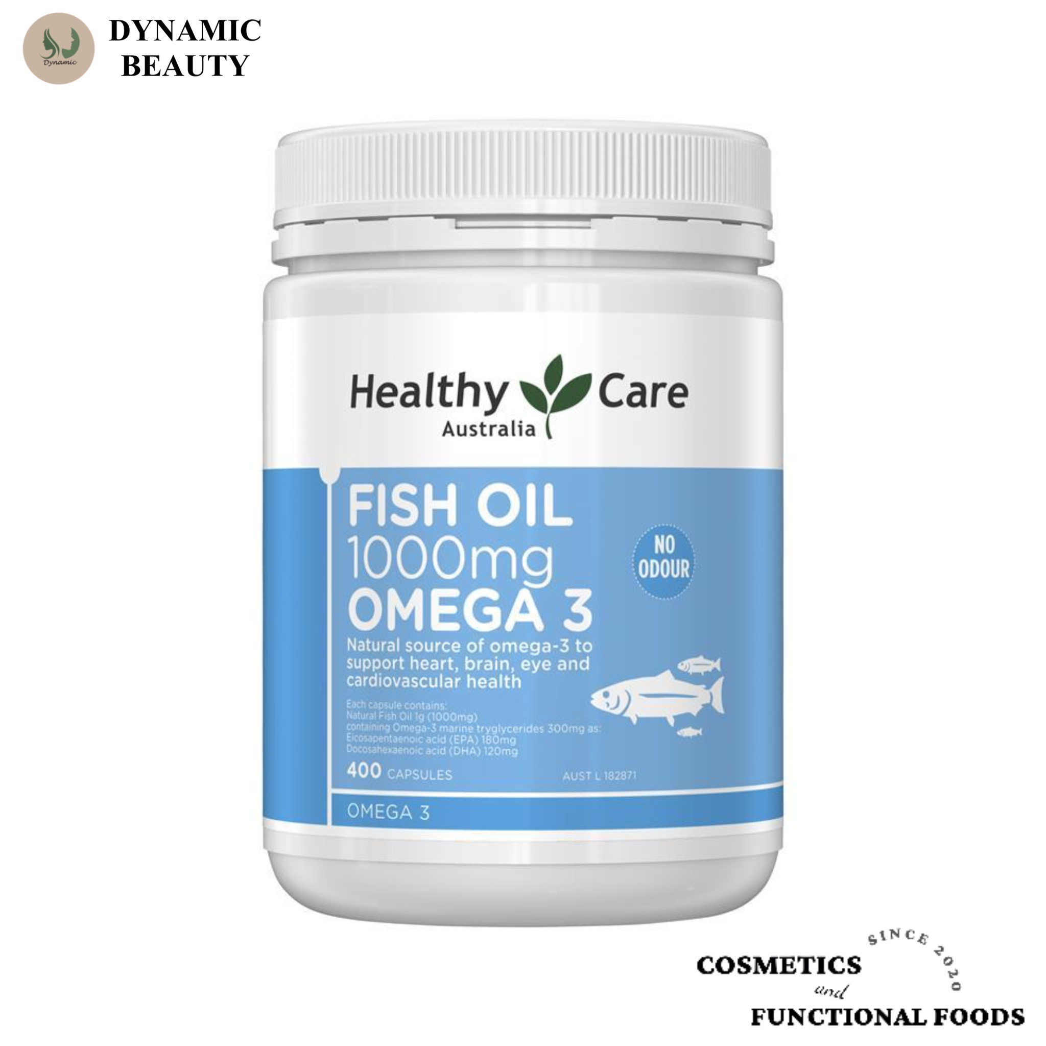 Hàng chuẩn Úc Viên uống dầu cá Healthy care fish oil 1000mg omega 3 400