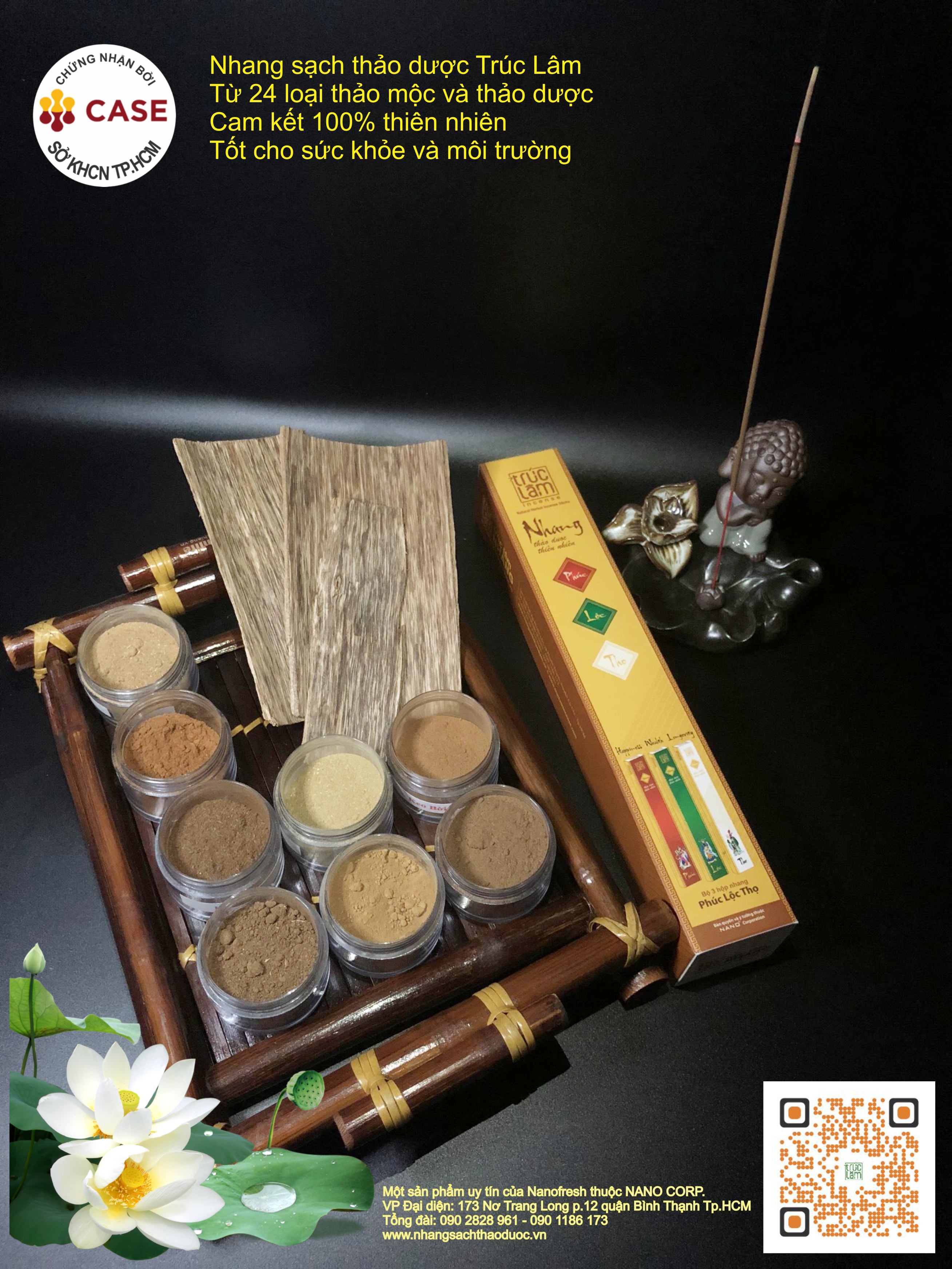 Bộ nhang sạch thảo dược Trúc Lâm Phúc Lộc Thọ