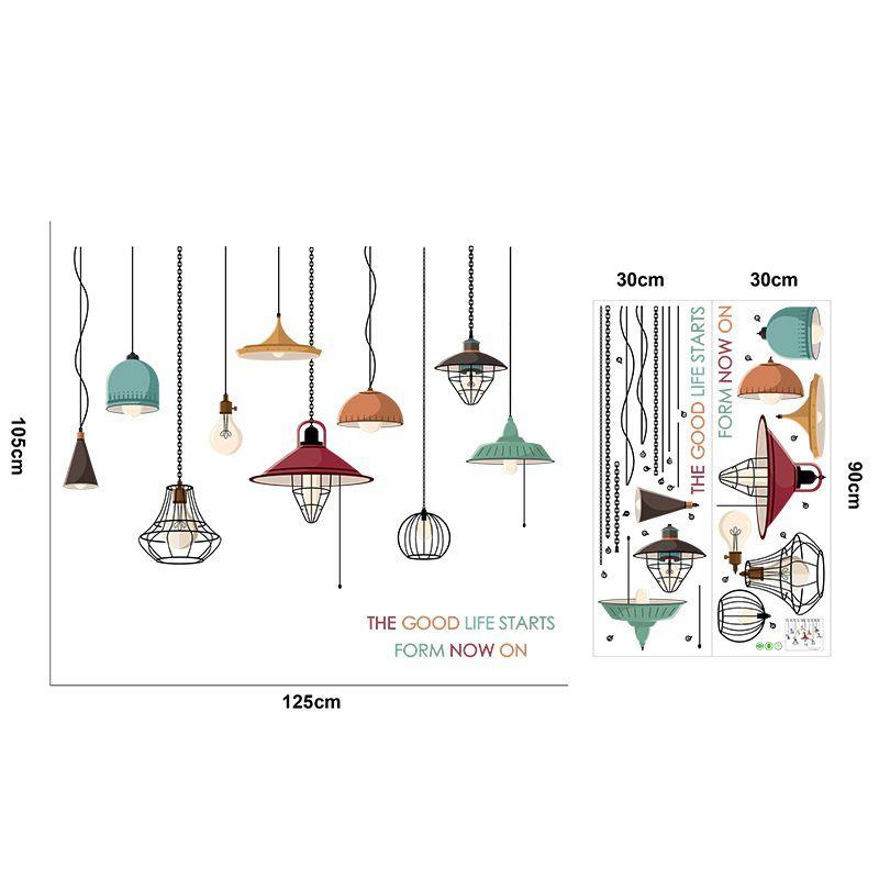 [HCM]Tranh 3d decal Đèn treo Amyshop số 5 (105 x 125 cm)