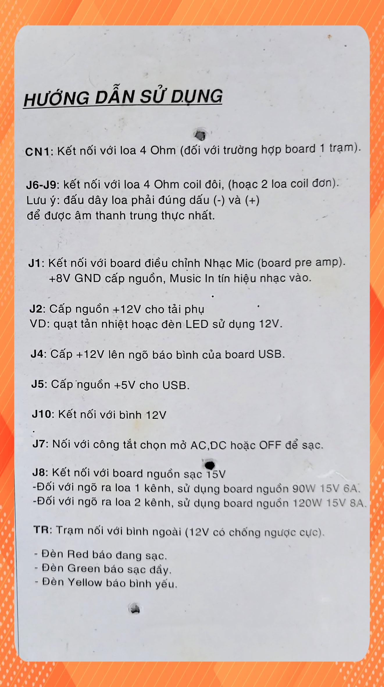 Mạch Công Suất Loa Kéo Kích Thước 5.2*14.5cm