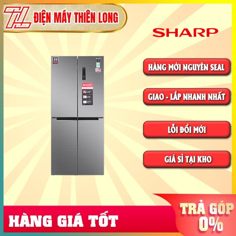Tủ lạnh sharp inverter 401 lít sj-fxp480v-sl - hàng chính hãng - trả góp 0% - giao toàn quốc - ngoài hcm tính phí