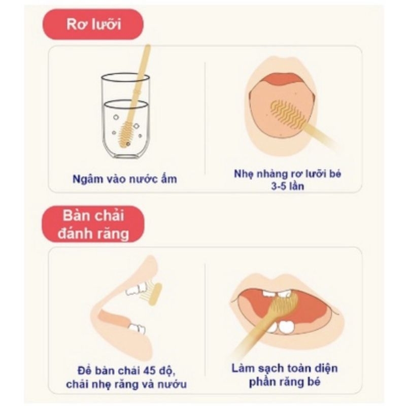 Set rơ lưỡi silicon và bàn chải đánh răng siêu mềm