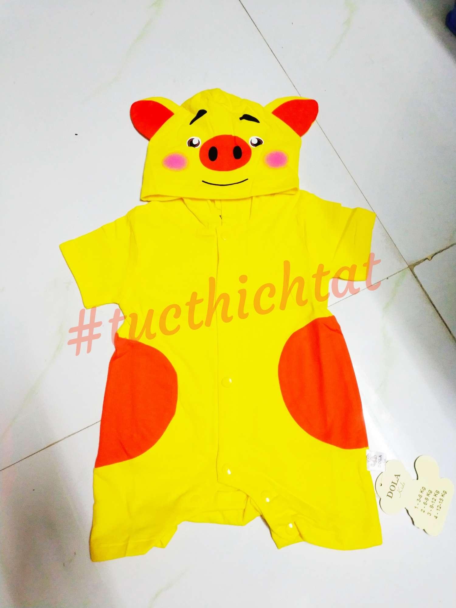 Body hình thú - Heo vàng máy mắn (100% cotton)